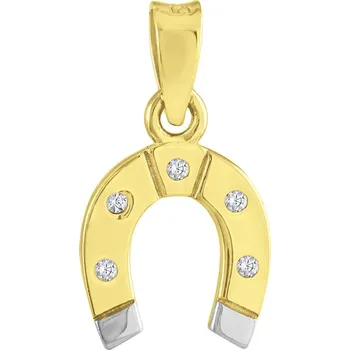 Přívěsek GEMMAX Original – garance kvality Zlatý přívěsek podkova pro štěstí – zlatý šperk ryzosti 585/1000 v Dárkovém balení s Certifikátem GLPCB-34911