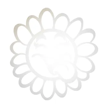 Samolepící dekorace SAMOLEPKA Květina dekor 034 pravá vysmátá kopretina (82 - odrazková reflexní bílá) NA AUTO, NÁLEPKA, FÓLIE, POLEP, TUNING, VLASTNÍ TEXT, TISK, AUTOSAMOLEPKY.cz, POLEPY, OBRÁZEK, LOGO, SAMOLEPKY