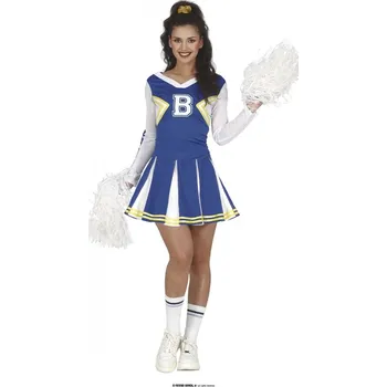 Karnevalový kostým Fiestas Guirca Roztleskávačka modrá pro dospělé - velikost S 36/38