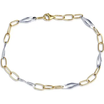 Náramek GEMMAX GLBCN182094 Zlatý náramek článkový řetízek - žluto-bílé zlato délka 18 cm – zlatý šperk ryzosti 585/1000 v Dárkovém balení s Certifikátem GLBCN-18-20941