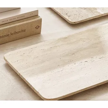 Přírodní kámen Odkládací dekorativní deska z travertinu, WHITE ORCHID