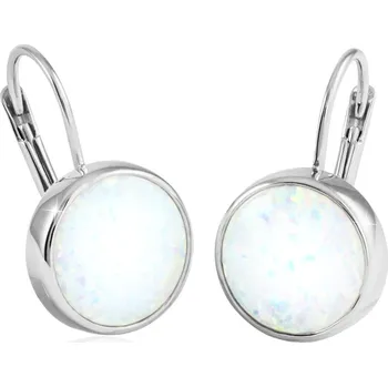 Náušnice GEMMAX Exkluzivní náušnice z bílého zlata s opály Ø&nbsp;9,5&nbsp;mm – zlatý šperk ryzosti 585/1000 v Dárkovém balení s Certifikátem GLEWO-32401