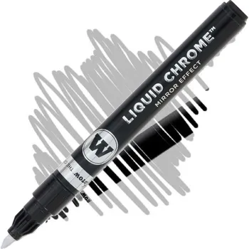 Chromová fixa se zrcadlovým efektem MOLOTOW Liquid Chrome, 3mm kaligrafická