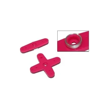 RC vybavení Plastové páky sada pro JR / SANWA / KO řůžové (2ks) - s alu kroužkem