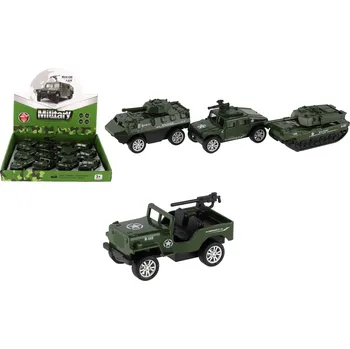 Hračka Teddies auto vojenské mini kov-plast 7-8cm na zpětný chod