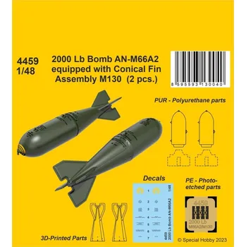 Plastikový model CMK 1/48 2000 Lb Bomb AN-M66A2 w/Conical Fin Assembly