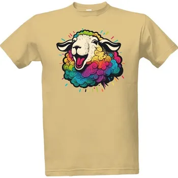 Tričko s potiskem Barevná ovečka pánské
