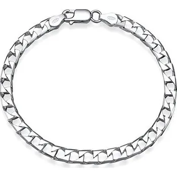 Náramek Stříbrný řetěz na ruku SQUARE CURB Pancr 6 mm varianta 20 cm TTTGR250B-20 cm