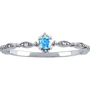 Prsten Stříbrný prsten Manon s modrým a čirými Brilliance Zirconia velikost obvod 48 mm DCC08042RLB-obvod 48 mm
