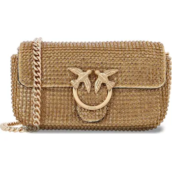 Pinko Crossbody kabelka LOVE TINY NIGHT s přídavkem kůže | Barva:zlatý | Velikost:OS