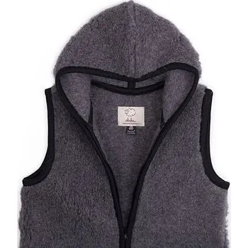 Dámská vesta Vlnka Vlněná vesta Merino s kapucí tmavě šedá velikost oblečení S