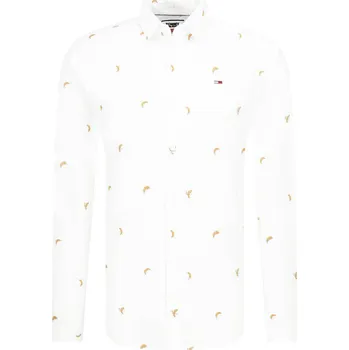 Pánské oblečení Tommy Jeans Košile TJM NOVELTY DOBBY | Barva:bílý | Velikost:XL