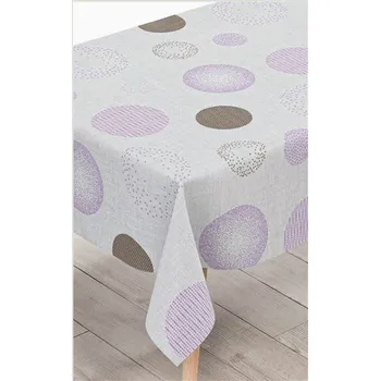 ubrus Ubrus PVC metráž kruhy fialovo-hnědé na šedém podkladu