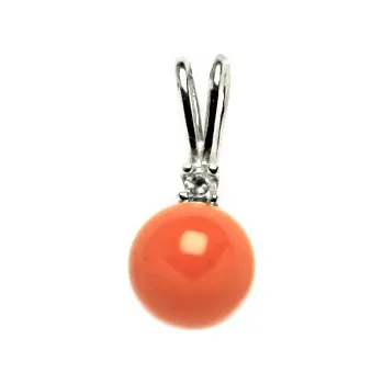 Přívěsek Stříbrný přívěsek perla Swarovski Coral - P1207A (Stříbrný přívěsek se Swarovski perlou 8 mm)