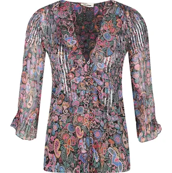 Dámská halenka Zadig&Voltaire Halenka + spodnička TONI PRINT MANDALA | Barva:černý | Velikost:S