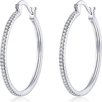 Náušnice Olivie Stříbrné náušnice 4cm KRUHY 5383 Ag 925; ≤4,7 g.