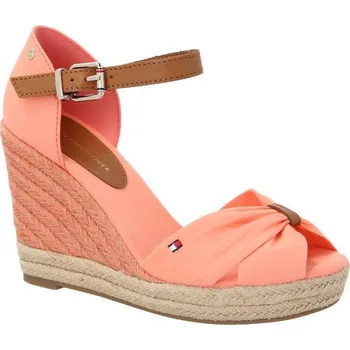 Dámské holínky Tommy Hilfiger boty na klínku s přídavkem kůže | Barva:korálově růžový | Velikost:36