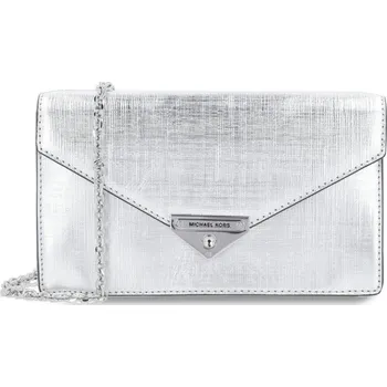 Michael Kors Kůžoná crossbody kabelka/psaníčko GRACE | Barva:stříbrný | Velikost:OS