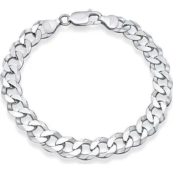 Náramek Stříbrný řetěz na ruku CURB Pancer 9mm - rhodiovaný varianta 24 cm TTT2006LB-24 cm