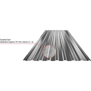 plechová krytina Slovenský výrobce, KJG a.s. Plech trapézový pozinkovaný 18A plus - střešní 0,50 x1100 x 4000 mm, lesklý