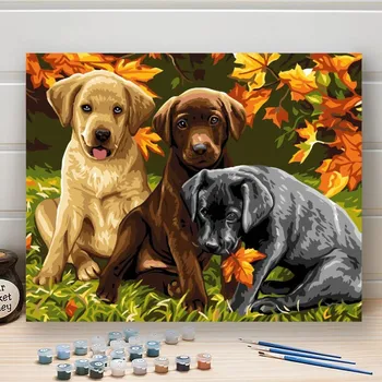 GFT Malování podle čísel - pejsci 50 x 40 cm