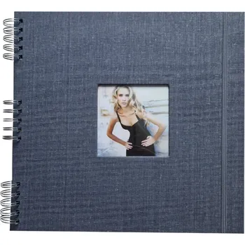 Fotoalbum Spirálové fotoalbum na růžky 30x30/40s. CANVAS jeansové kph