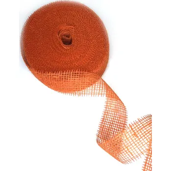 Stuha Juta, stuha, šíře 5cm, balení 2 m, TMAVĚ ORANŽOVÁ