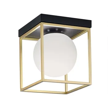 Toolight, stropní svítidlo 13x13x15 cm 1xE27 APP1166-1C, černá-zlatá, OSW-14019