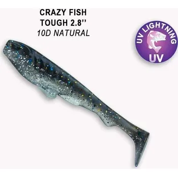 Umělá nástraha Gumová nástraha Crazy Fish Tough 7cm 10D Natural (5ks)