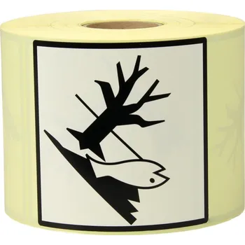 Etikety k označení nebezpečného zboží, 100 x 100 mm, z papíru - Látky nebezpečné životnímu prostředí