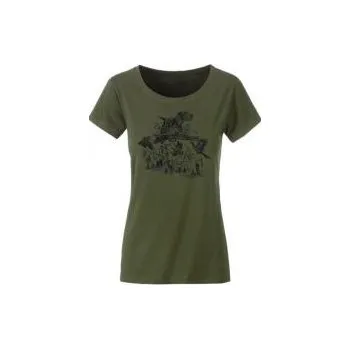 E-myslivost Myslivecké tričko dámské - NA LOVU - Velikost M