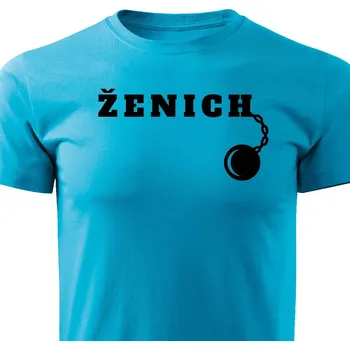 Pánská móda Pánské tričko Ženich s koulí Barva: Tyrkysová, Velikost: S