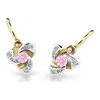 Náušnice Cutie Kids Jewellery c2203-10-20-x-1 Zlaté dětské náušnice na brizuru Cutie C2203 Pink – zlatý šperk ryzosti 585/1000 v Dárkovém balení s Certifikátem GBECR-00016