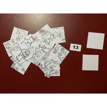 Karetní hra HandMade by VeJa Pexeso vel.L č.13 - Máša a medvěd k domalování (24kousků)