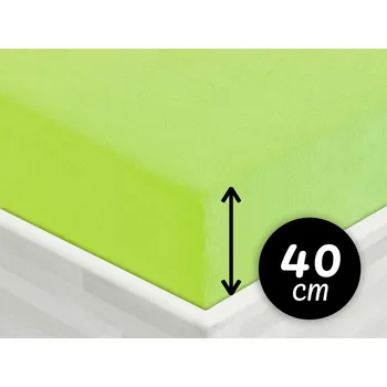 Prostěradlo Froté napínací prostěradlo na extra vysokou matraci FR-019 Zářivě zelené 100 x 200 - výška 40 cm