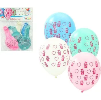 Balónek Balónky Medvídek s kytičkami 5ks