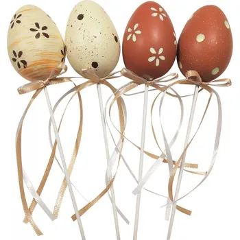 Dekorace do dětského pokoje Vajíčko plastové zápich 6 cm se špejlí - světlé