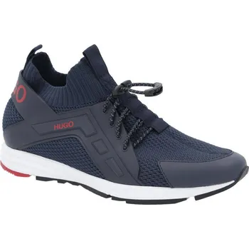 Pánské tenisky HUGO Tenisky Hybrid_Runn s přídavkem kůže | Barva:tmavě modrá | Velikost:41