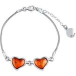 Stříbrný náramek s pravými jantary Sheila AAJ360BRC2CG2