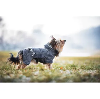 Obleček pro psa Vsepropejska Percy teplá kombinéza pro psa Barva: Šedá, Délka zad (cm): 19, Obvod hrudníku: 26 - 32 cm
