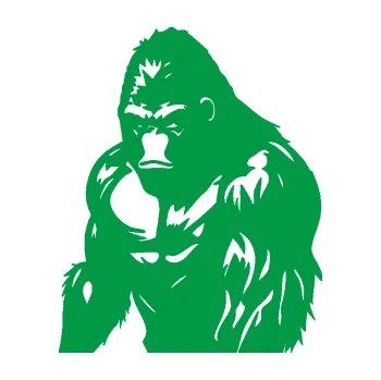 Samolepící dekorace Gorila 004 levá (12 - zelená) SAMOLEPKA NA AUTO, NÁLEPKA, FÓLIE, POLEP, TUNING, VLASTNÍ TEXT, TISK, AUTOSAMOLEPKY.cz, POLEPY, OBRÁZEK, LOGO, 3D STICKERS