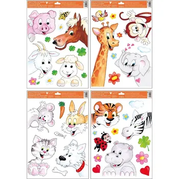 Okenní dekorace Anděl Okenní fólie vykukující zvířátka 30 x 42 cm 6886