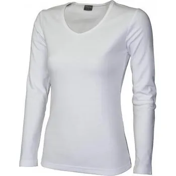 Dámské tričko LAMBESTE triko dámské dlouhý rukáv (042V) Barva: bílá, Velikost: 2XL