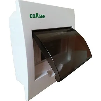 Rozvaděč Rozvaděč pod omítku EBASEE - EBD5D 8 mod. 1 řada, průhledné dveře, svorkovnice PE a N