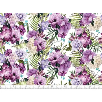 Zakázkový tisk, softshell, kočárkovina... Květy a kapradí Látky k tisku: Fleece