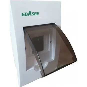 Rozvaděč Rozvaděč pod omítku EBASEE - EBD5D 4 mod. 1 řada, průhledné dveře, svorkovnice PE a N