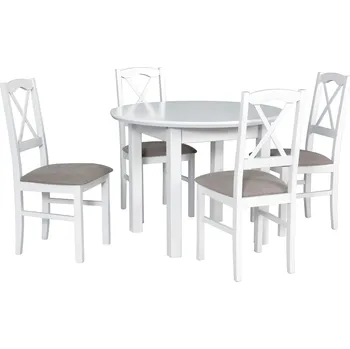 Jídelní set Jídelní set 4+1 Mirek Vyberte Tkaninu:: Tkanina 33, Vyberte Moření:: Deska ořech, ostatní bílé