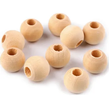 Dětské navlékací korálky Dřevěné korálky nelakované Ø16 mm - 30ks