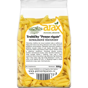 ARAX Těstoviny semolinové trubičky "Penne Rigate" 500 g