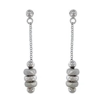 Náušnice Stříbrné náušnice visací s kroužky